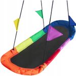 Casa si Gradina - Gradina si terasa - Balansoare si hamace - Balansoare - Leagan tip hamac 167x75 cm, cu rama metalica si steaguri colorate, prindere dubla, multicolor - Infinity.ro