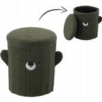 Casa si Gradina - Mobilier - Mobilier copii - Mobilier camera copiilor - Taburet pentru copii, pliabil cu spatiu depozitare, 80kg, 28×34 cm, verde - Infinity.ro