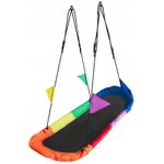 Casa si Gradina - Gradina si terasa - Balansoare si hamace - Balansoare - Leagan tip hamac 167x75 cm, cu rama metalica si steaguri colorate, prindere dubla, multicolor - Infinity.ro