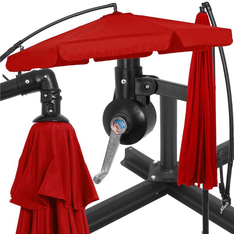 Casa si Gradina - Gradina si terasa - Umbrele si pavilioane - Umbrele - Umbrela de gradina cu brat lateral banana, cu husa, 300cm, rosu - Infinity.ro