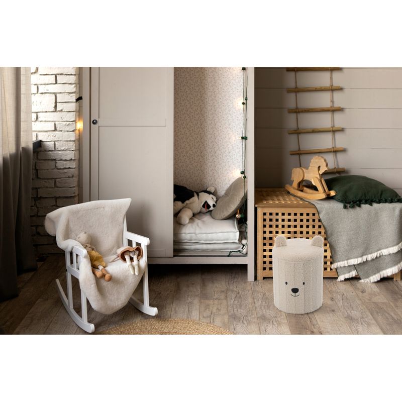 Casa si Gradina - Mobilier - Mobilier copii - Mobilier camera copiilor - Taburet pentru copii, pliabil cu spatiu depozitare, 80kg, 28×34 cm, bej - Infinity.ro