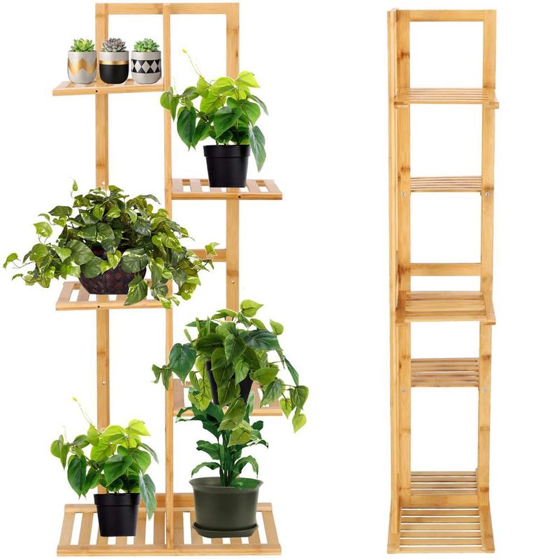 Casa si Gradina - Gradinarit si plante - Plante si ghivece - Ghivece si suporturi - Stand de flori din lemn cu 6 etajere suport GA199, 102x40cm - Infinity.ro