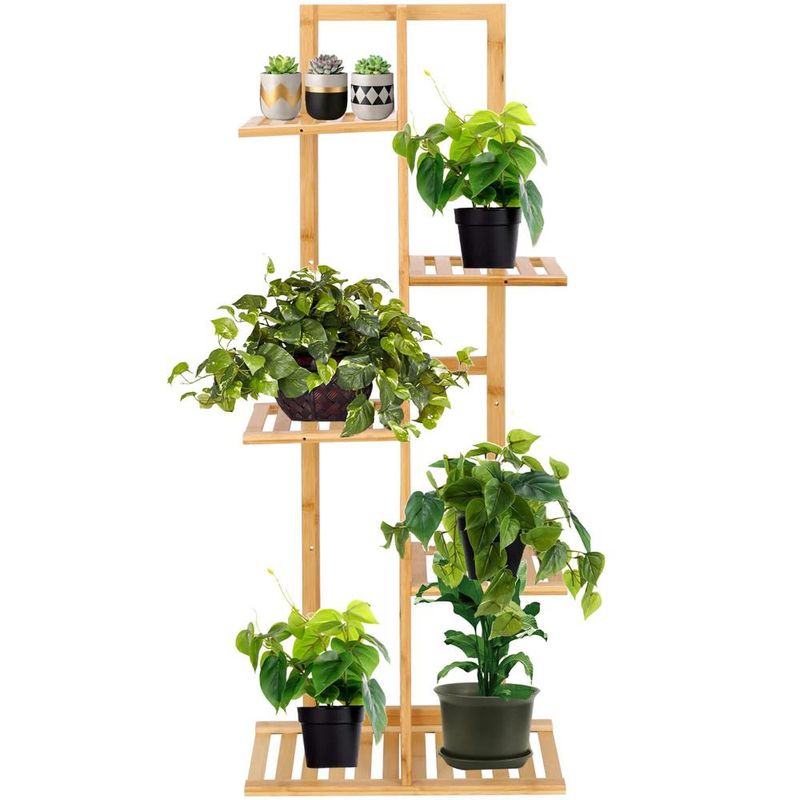 Casa si Gradina - Gradinarit si plante - Plante si ghivece - Ghivece si suporturi - Stand de flori din lemn cu 6 etajere suport GA199, 102x40cm - Infinity.ro