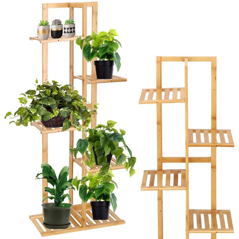 Casa si Gradina - Gradinarit si plante - Plante si ghivece - Ghivece si suporturi - Stand de flori din lemn cu 6 etajere suport GA199, 102x40cm - Infinity.ro