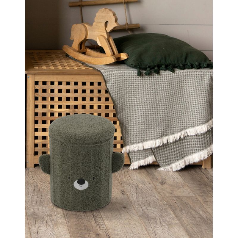Casa si Gradina - Mobilier - Mobilier copii - Mobilier camera copiilor - Taburet pentru copii, pliabil cu spatiu depozitare, 80kg, 28×34 cm, verde - Infinity.ro