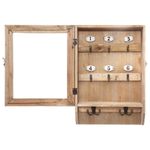 Casa si Gradina - Mobilier - Organizare si depozitare - Cutii depozitare - Cutie de chei Atmosphera Ornella cu 8 carlige si usa din sticla, 26x38 cm, natur - Infinity.ro