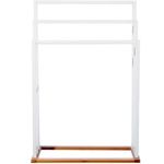 Casa si Gradina - Sanitare - Suporturi si accesorii baie - Suporturi baie - Suport prosoape 5Five Lysandre cu 3 rafturi, 55x24x82 cm, bambus alb - Infinity.ro
