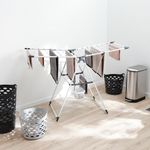 Casa si Gradina - Sanitare - Suporturi si accesorii baie - Accesorii baie - Uscator rufe 5Five Sinai cu lungime de uscare 15 m, otel si polipropilena, 150x61x96 cm, gri - Infinity.ro