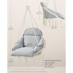 Casa si Gradina - Gradina si terasa - Balansoare si hamace - Balansoare - SONGMICS Scaun rotund tip leagan suspendat cu perna, pentru casa sau gradina, gri - Infinity.ro