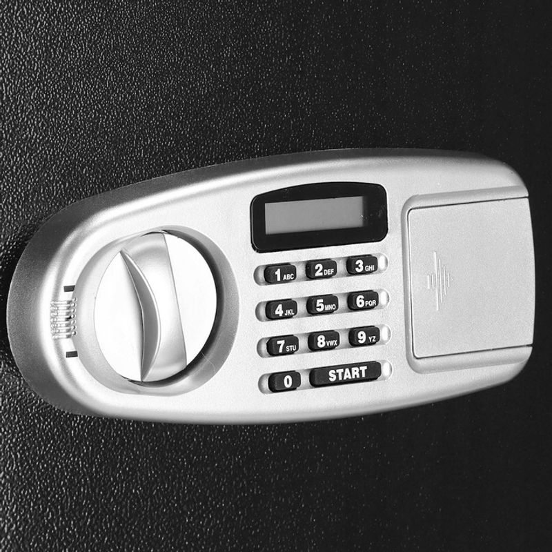 Casa si Gradina - Mobilier - Organizare si depozitare - Cutii depozitare - Seif electronic standard cu cifru si cheie, 350x500x360 mm, Otel, Negru - Infinity.ro