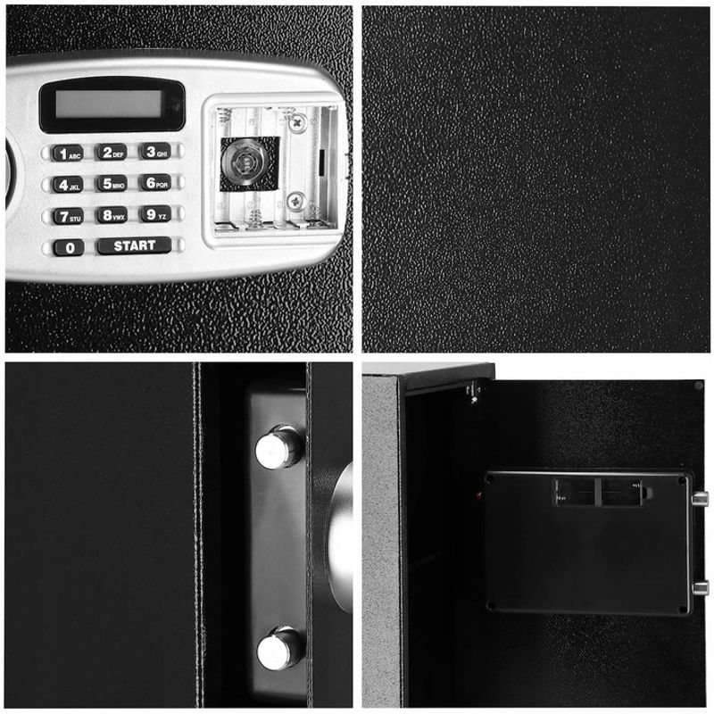 Casa si Gradina - Mobilier - Organizare si depozitare - Cutii depozitare - Seif electronic standard cu cifru si cheie, 350x500x360 mm, Otel, Negru - Infinity.ro
