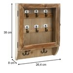 Casa si Gradina - Mobilier - Organizare si depozitare - Cutii depozitare - Cutie de chei Atmosphera Ornella cu 8 carlige si usa din sticla, 26x38 cm, natur - Infinity.ro