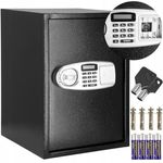 Casa si Gradina - Mobilier - Organizare si depozitare - Cutii depozitare - Seif electronic standard cu cifru si cheie, 350x500x360 mm, Otel, Negru - Infinity.ro