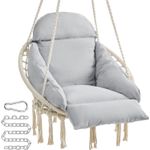 Casa si Gradina - Gradina si terasa - Balansoare si hamace - Balansoare - SONGMICS Scaun rotund tip leagan suspendat cu perna, pentru casa sau gradina, gri - Infinity.ro