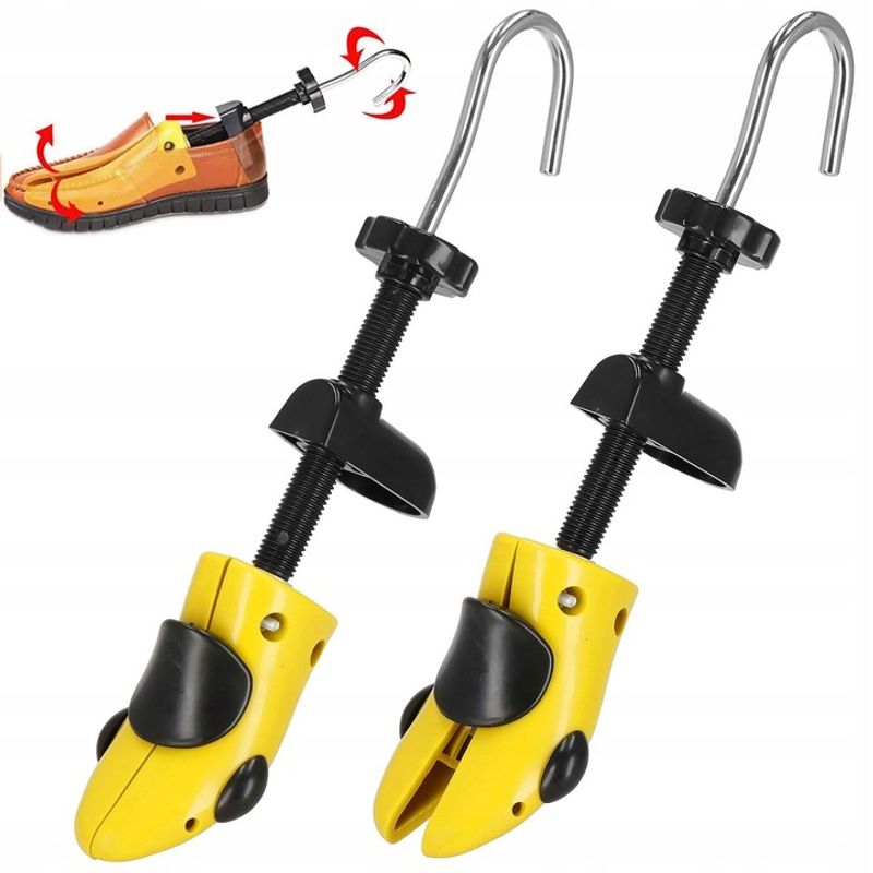 Casa si Gradina - Mobilier - Organizare si depozitare - Organizatoare pentru sertare si dulapuri - Set 2 sanuri pentru largit si alungit pantofi, din plastic, marime 36-38, galben - Infinity.ro