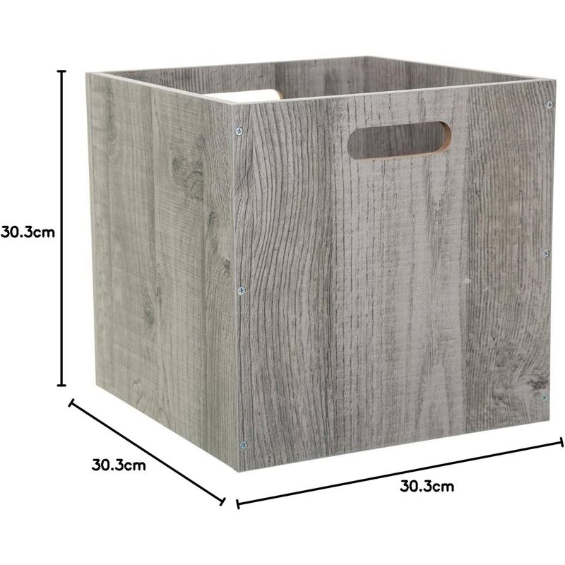 Casa si Gradina - Gradinarit si plante - Plante si ghivece - Ghivece si suporturi - Cutie depozitare 5Five din lemn MDF, pentru raft, 30x30x30 cm, gri - Infinity.ro