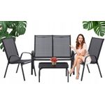 Casa si Gradina - Gradina si terasa - Mobilier exterior - Seturi mobila gradina - Set mobilier gradina textilene, 2 scaune, 1 canapea si 1 masa, gri inchis - Infinity.ro