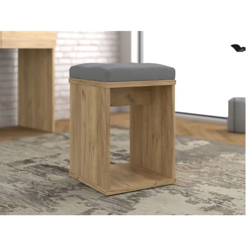 Casa si Gradina - Mobilier - Scaune si fotolii - Fotolii - Taburet pentru masuta de toaleta cu sezut confortabil, 30x30x42 cm, craft - Infinity.ro