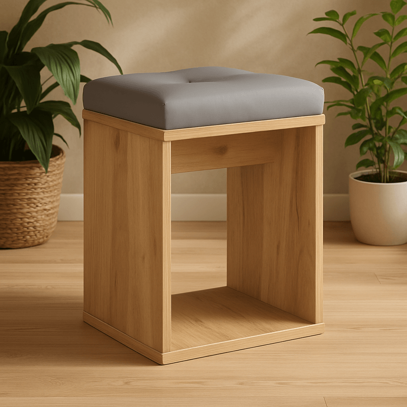 Casa si Gradina - Mobilier - Scaune si fotolii - Fotolii - Taburet pentru masuta de toaleta cu sezut confortabil, 30x30x42 cm, craft - Infinity.ro