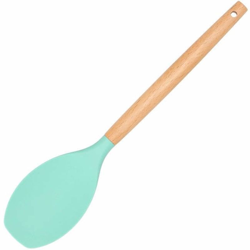 Casa si Gradina - Mobilier - Seturi de mobilier - Seturi bucatarie - Set Sersimo 12 ustensile de bucatarie din silicon termorezistent si maner din bambus, verde - Infinity.ro