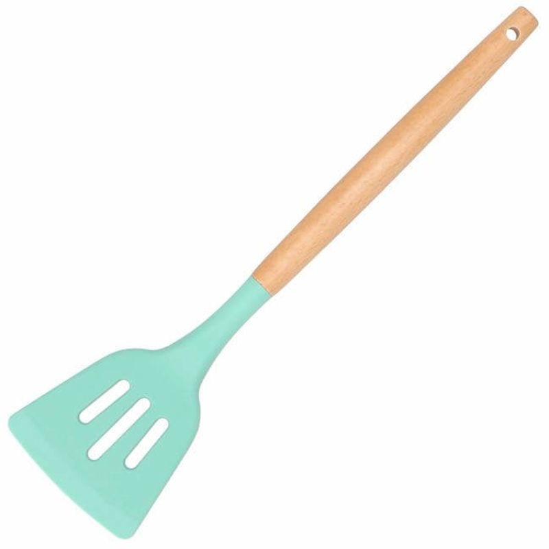 Casa si Gradina - Mobilier - Seturi de mobilier - Seturi bucatarie - Set Sersimo 12 ustensile de bucatarie din silicon termorezistent si maner din bambus, verde - Infinity.ro