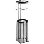 Casa si Gradina - Sanitare - Suporturi si accesorii baie - Accesorii baie - Suport hartie igienica 5Five Mayaj cu spatiu depozitare, otel, 17x16x73 cm, negru - Infinity.ro
