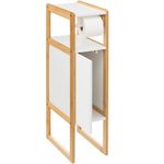 Casa si Gradina - Sanitare - Suporturi si accesorii baie - Accesorii baie - Suport hartie igienica 5Five Natureo cu dulapior, MDF, 33x20x80 cm, alb - Infinity.ro