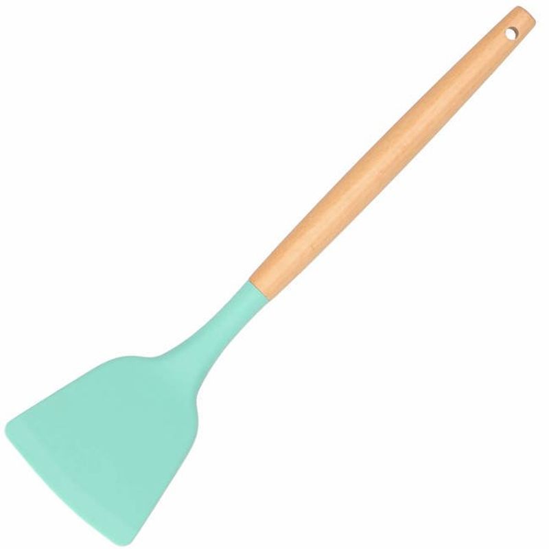 Casa si Gradina - Mobilier - Seturi de mobilier - Seturi bucatarie - Set Sersimo 12 ustensile de bucatarie din silicon termorezistent si maner din bambus, verde - Infinity.ro