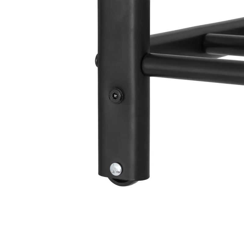 Casa si Gradina - Mobilier - Organizare si depozitare - Umerase si valeti - Suport haine 5Five Strongy cu bara dubla si roti, otel, 117x50x170 cm, negru - Infinity.ro