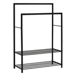 Casa si Gradina - Mobilier - Organizare si depozitare - Umerase si valeti - Suport haine 5Five Strongy cu bara dubla si roti, otel, 117x50x170 cm, negru - Infinity.ro