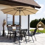 Casa si Gradina - Gradina si terasa - Umbrele si pavilioane - Umbrele - Umbrela terasa gradina, cu manivela si inclinare, diametru 300cm, Taupe - Infinity.ro