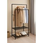 Casa si Gradina - Mobilier - Organizare si depozitare - Umerase si valeti - Suport haine 5Five Strongy cu bara dubla si roti, otel, 117x50x170 cm, negru - Infinity.ro
