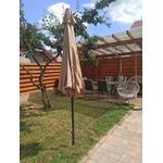 Casa si Gradina - Gradina si terasa - Umbrele si pavilioane - Umbrele - Umbrela terasa gradina, cu manivela si inclinare, diametru 300cm, Taupe - Infinity.ro
