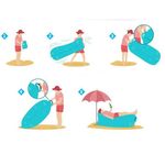 Casa si Gradina - Gradina si terasa - Balansoare si hamace - Balansoare - Saltea gonflabila pentru plaja cu pliere rapida, maxim 180kg, 180x70x50 cm, bleumarin si negru - Infinity.ro