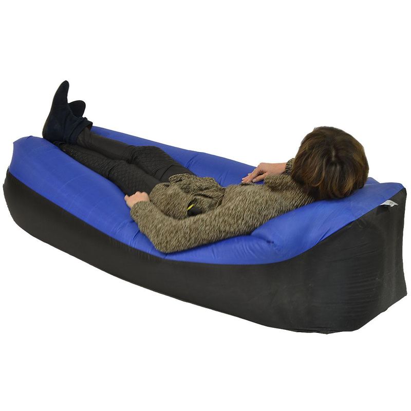 Casa si Gradina - Gradina si terasa - Balansoare si hamace - Balansoare - Saltea gonflabila pentru plaja cu pliere rapida, maxim 180kg, 180x70x50 cm, bleumarin si negru - Infinity.ro