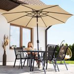 Casa si Gradina - Gradina si terasa - Umbrele si pavilioane - Umbrele - Umbrela terasa gradina, cu manivela si inclinare, diametru 300cm, Taupe - Infinity.ro