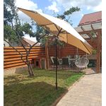 Casa si Gradina - Gradina si terasa - Umbrele si pavilioane - Umbrele - Umbrela terasa gradina, cu manivela si inclinare, diametru 300cm, Taupe - Infinity.ro