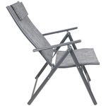 Casa si Gradina - Gradina si terasa - Mobilier exterior - Seturi mobila gradina - Set 2 scaune reglabile de gradina cu tetiera, textilene si cadru metalic, 57x68x106 cm, gri - Infinity.ro