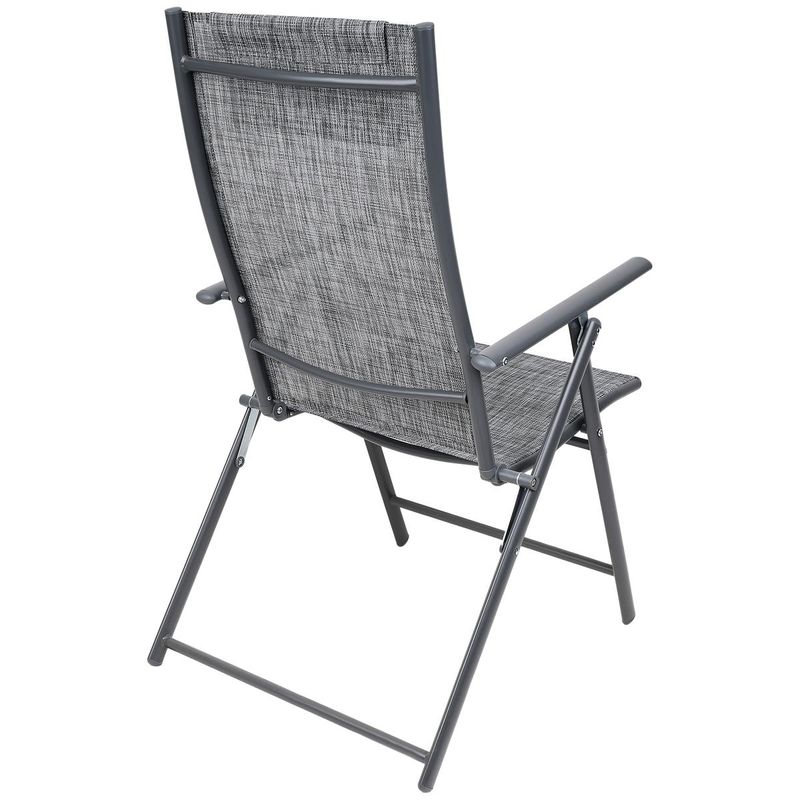 Casa si Gradina - Gradina si terasa - Mobilier exterior - Seturi mobila gradina - Set 2 scaune reglabile de gradina cu tetiera, textilene si cadru metalic, 57x68x106 cm, gri - Infinity.ro
