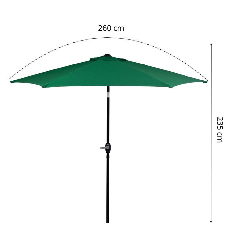 Casa si Gradina - Gradina si terasa - Umbrele si pavilioane - Umbrele - Umbrela terasa gradina, cu manivela si inclinare, diametru 250cm, Verde - Infinity.ro