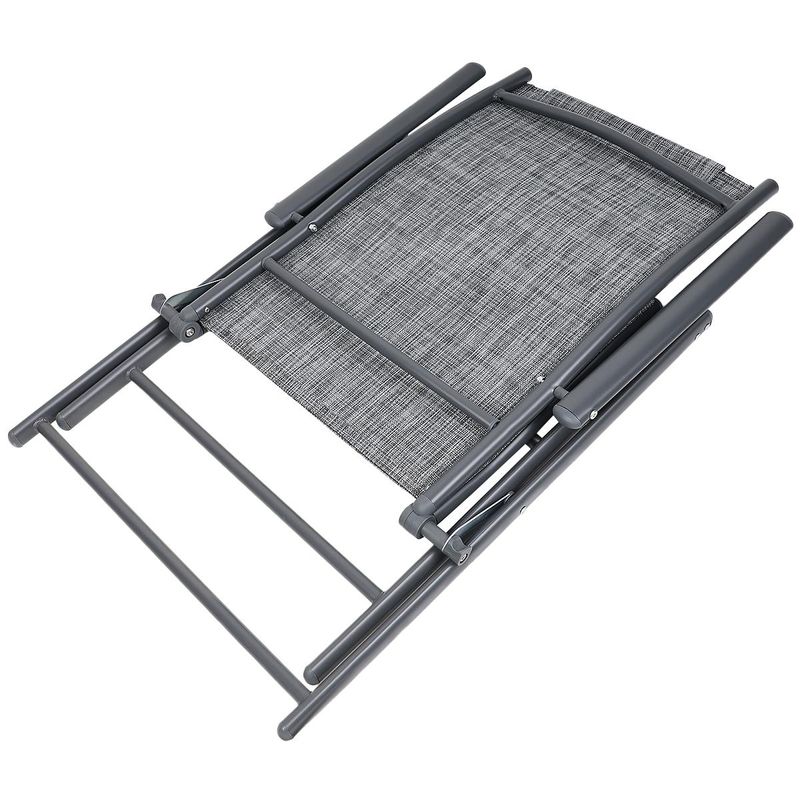 Casa si Gradina - Gradina si terasa - Mobilier exterior - Seturi mobila gradina - Set 2 scaune reglabile de gradina cu tetiera, textilene si cadru metalic, 57x68x106 cm, gri - Infinity.ro