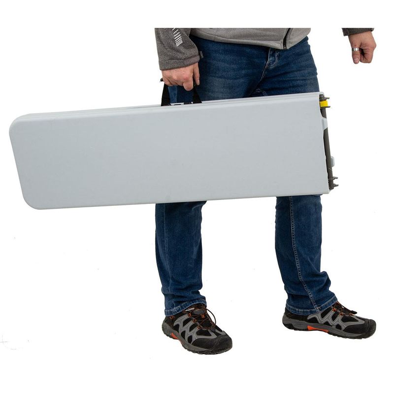 Casa si Gradina - Gradina si terasa - Mobilier exterior - Seturi mobila gradina - Banca pliabila pentru evenimente si catering, 183x28x43 cm, din HDPE si otel, alb - Infinity.ro