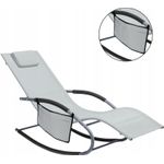 Casa si Gradina - Gradina si terasa - Balansoare si hamace - Balansoare - Leagan tip sezlong pentru gradina 148x63x87 cm, structura otel, textilen, design ergonomic, gri deschis - Infinity.ro