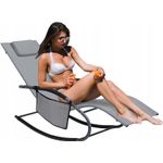 Casa si Gradina - Gradina si terasa - Balansoare si hamace - Balansoare - Leagan tip sezlong pentru gradina 148x63x87 cm, structura otel, textilen, design ergonomic, gri deschis - Infinity.ro