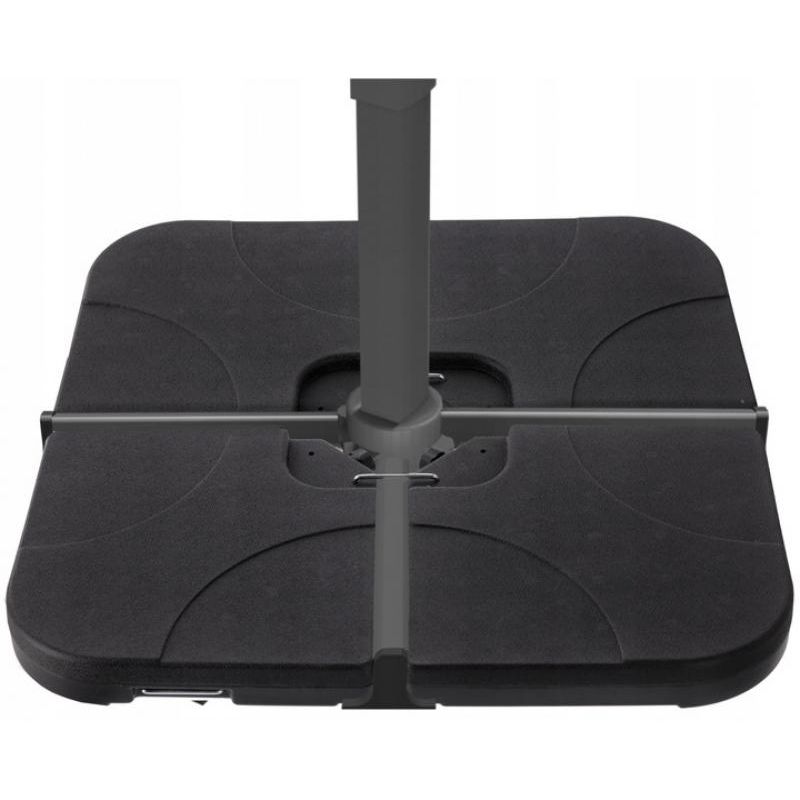Casa si Gradina - Gradina si terasa - Umbrele si pavilioane - Umbrele - Suport baza umbrela 50x50x8 cm, set 4 elemente umplere cu apa sau nisip, manere metalice, plastic rezistent, negru - Infinity.ro