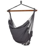 Casa si Gradina - Gradina si terasa - Balansoare si hamace - Balansoare - Hamac tip leagan suspendat pentru casa sau gradina HM45, gri inchis cu perne, 130x100cm, 150kg - Infinity.ro