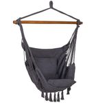 Casa si Gradina - Gradina si terasa - Balansoare si hamace - Balansoare - Hamac tip leagan suspendat pentru casa sau gradina HM45, gri inchis cu perne, 130x100cm, 150kg - Infinity.ro