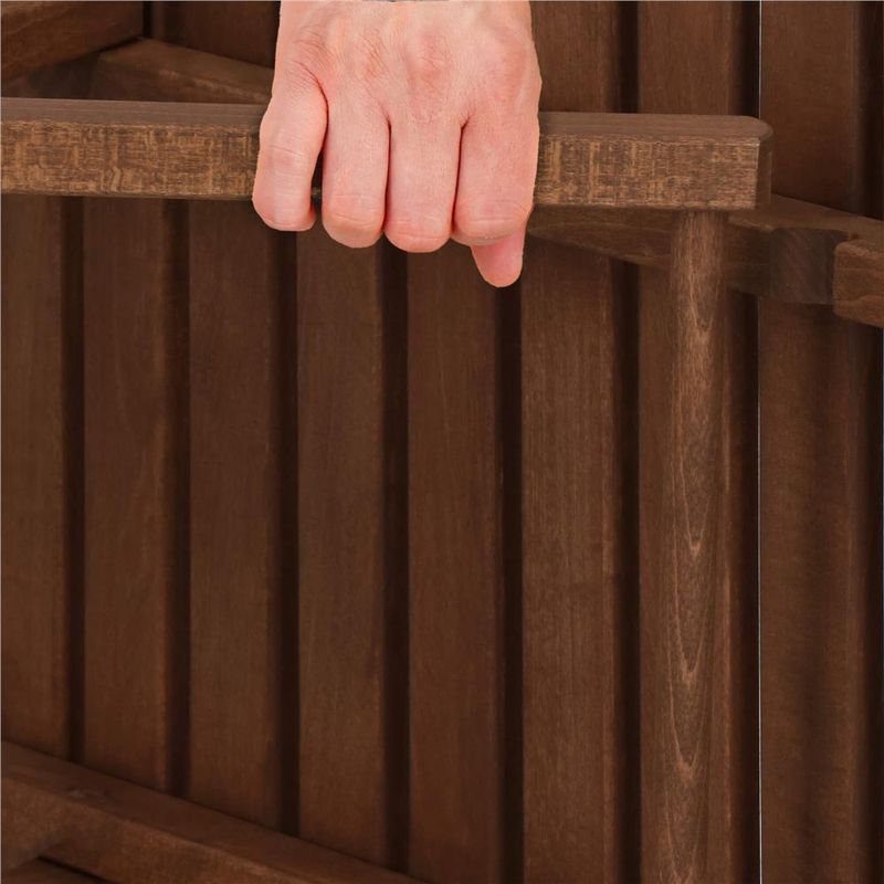 Casa si Gradina - Gradina si terasa - Mobilier exterior - Seturi mobila gradina - Set mobilier balcon sau terasa din lemn de fag, pliabil, masa 52x51x65 cm si 2 scaune, maro inchis - Infinity.ro