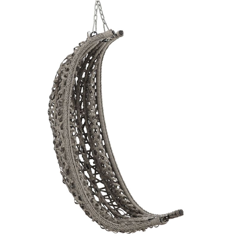 Casa si Gradina - Gradina si terasa - Balansoare si hamace - Balansoare - Leagan tip cuib suspendat, cu perna, cadru metalic si cos PE, 103x95x185 cm, gri - Infinity.ro