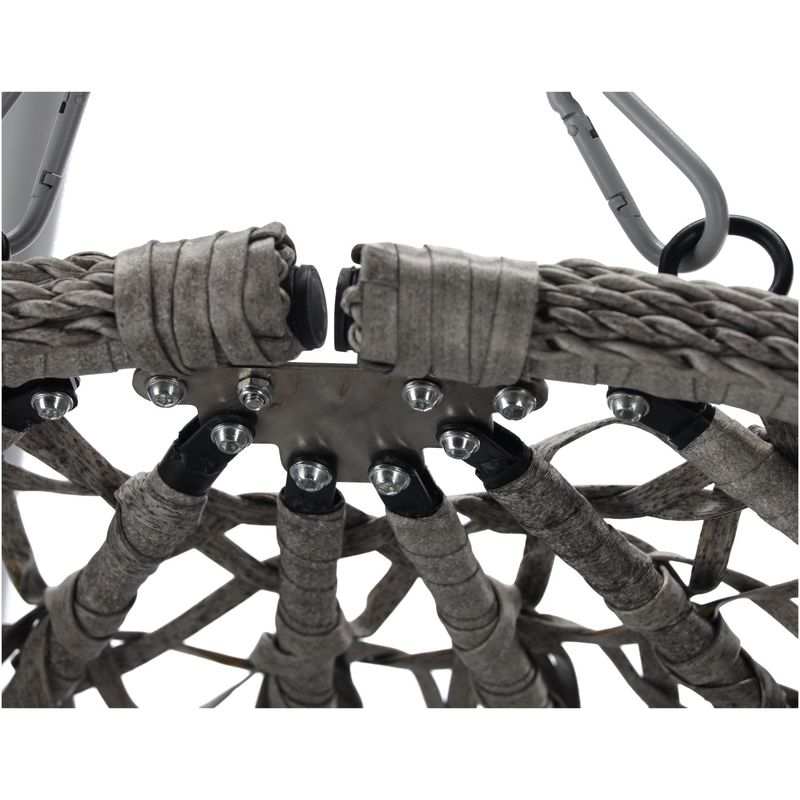 Casa si Gradina - Gradina si terasa - Balansoare si hamace - Balansoare - Leagan tip cuib suspendat, cu perna, cadru metalic si cos PE, 103x95x185 cm, gri - Infinity.ro